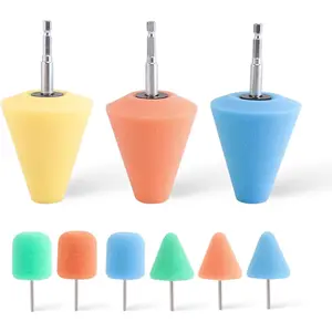 Polishing Cone  9 PCS Sponge Buffing for Automotive Car Wheel Hub Care, Metal Polish Buffing Polishing Ball for Aluminum and Stainless Steel