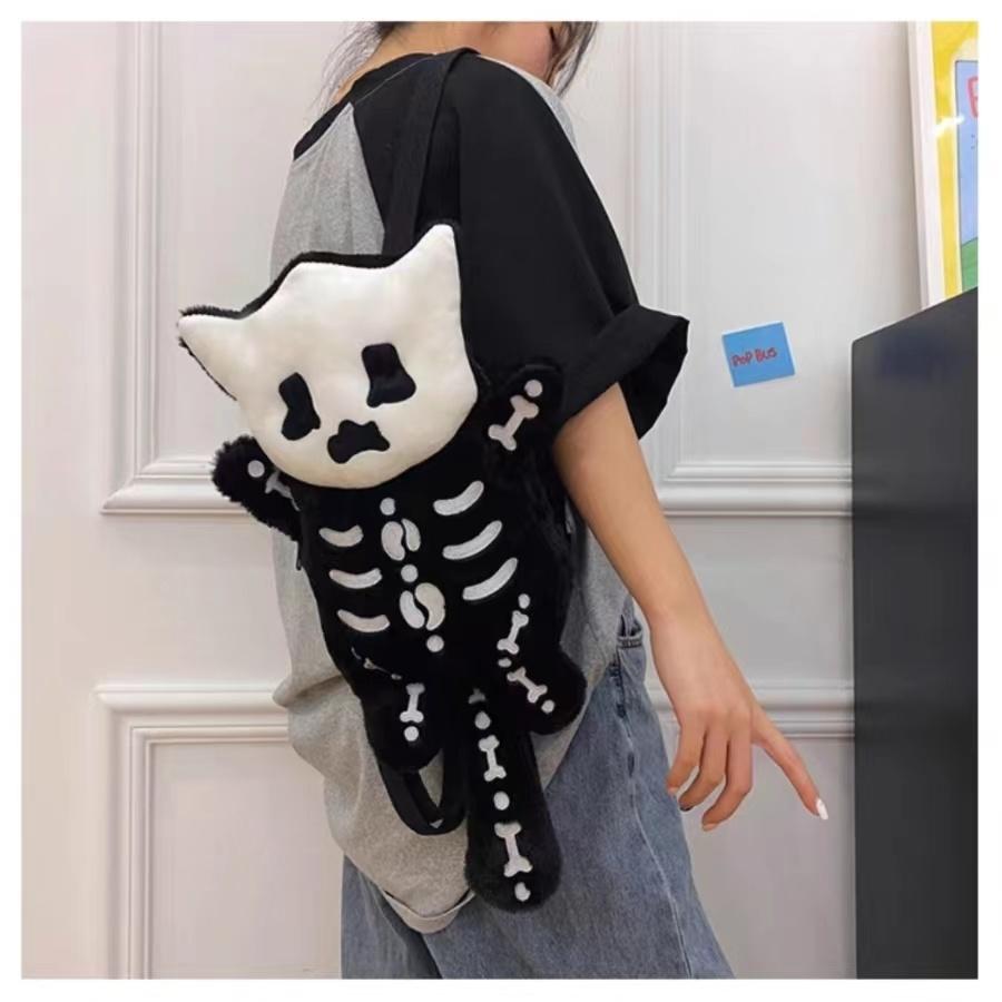 Y2K Novelty Cute Plush Backpack Cool Gothic Knapsack Harajuku Girl Street Personality Backpacks Fashion Women's Travel Rucksacks