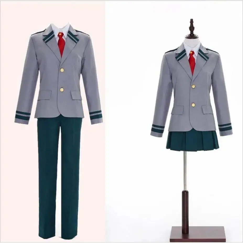Women's Anime School Uniform Cosplay Set featuring a Gakuran Jacket with Gold-Tone Buttons, Adjustable Pleated Skirt with Shorts, Shirt, and Tie Accessories, Dress, Ribbon, Fabric, Trouser, Anime Cosplay, Rayon, Clothes, Soft, Linen, Gakuran Skirt, W