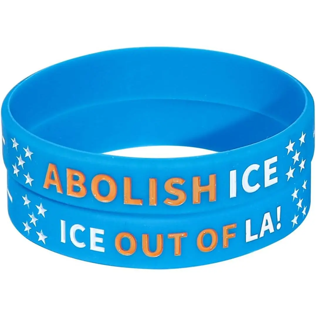 ICE out of LA  Bracelets Abolish ICE Rubber Bracelets Full Rights for  Immigration Protest Sign  Bangle Bracelet Support Immigrants Political Protest Accessories