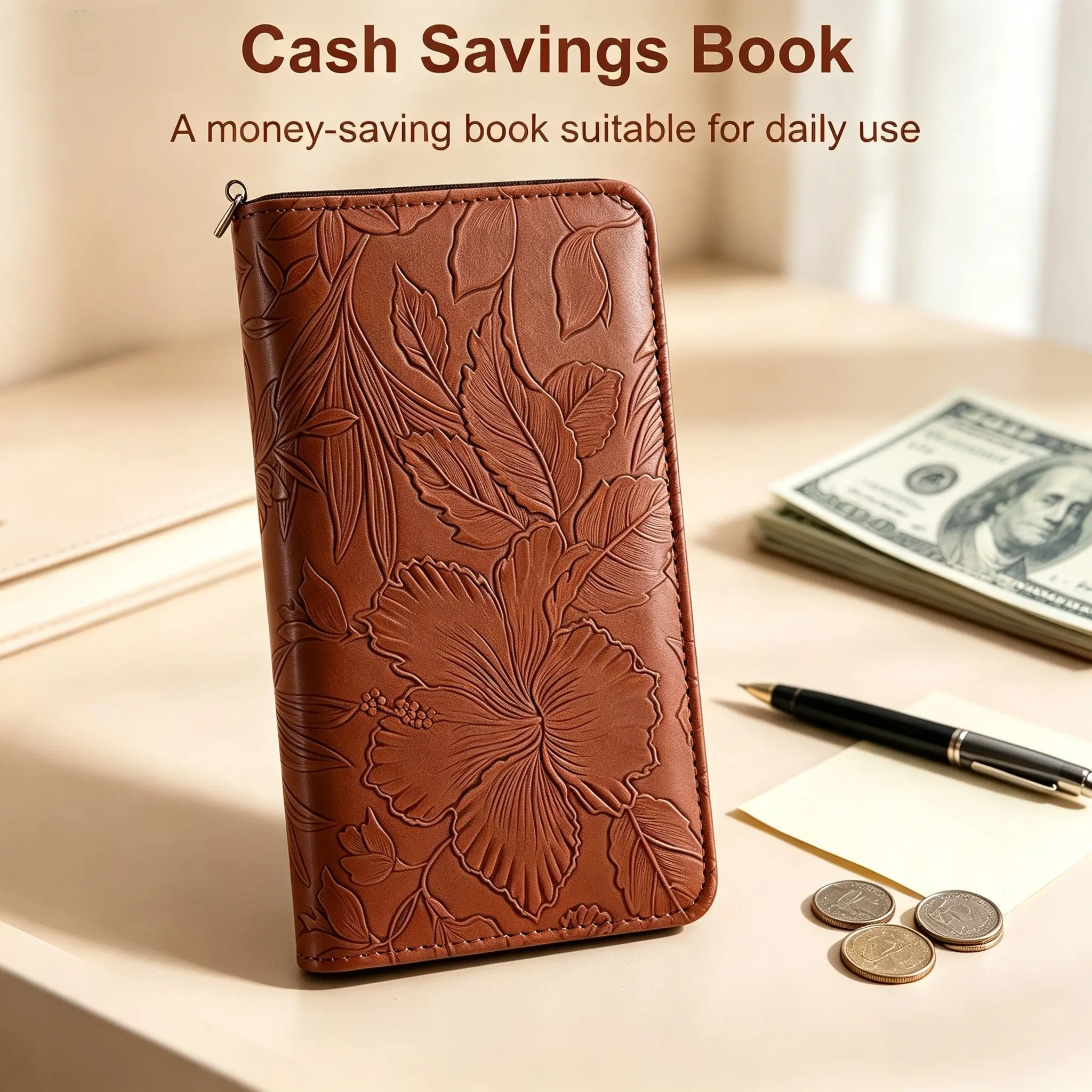 Large Capacity Transparent PU Leather Binder, Portable Adjustable Pages, Ideal for Home Use, Savings Enthusiasts, Easy to Add and Remove Pages