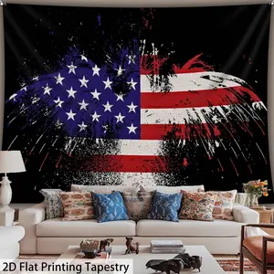 2D Flat - 2D Flat - 1pc of 2D [QD_VIVIOS] Creative Splash Art Featuring The American Flag, Suitable for Decoration in Bedrooms, Offices, And Living Rooms During Autumn And Winter Holiday Parties, Includes a Free Installation Kit