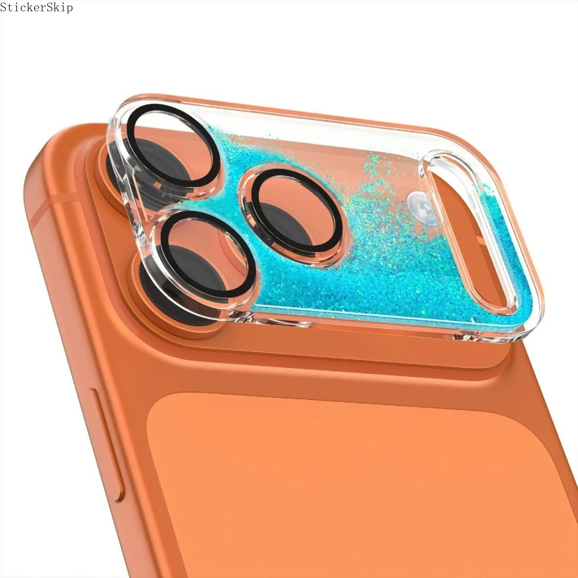 1pc Floating Quicksand Camera Lens Protector for iPhone 17 / Pro / Pro Max / 17 Air, New Upgraded Anti-Scratch Lens Cover, Durable Affordable Phone Camera Accessory