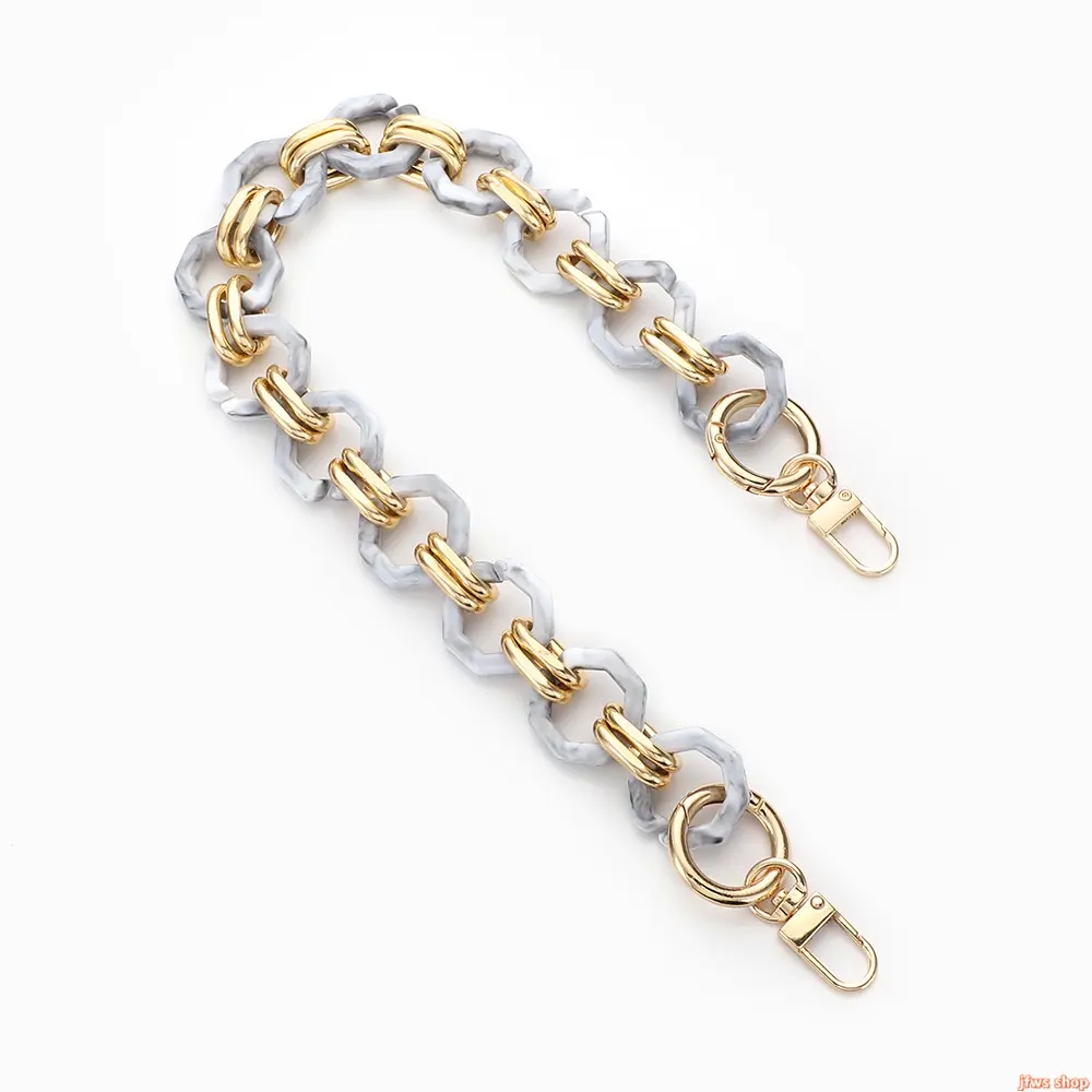 Retro Color Block Acrylic Bag Chain Strap with Octagon Buckle, Detachable Resin Purse Chain for DIY Handbag Making – Multiple Lengths & Colors, Y2K Coquette Aesthetic Bag Accessories, Cute Gift for Her