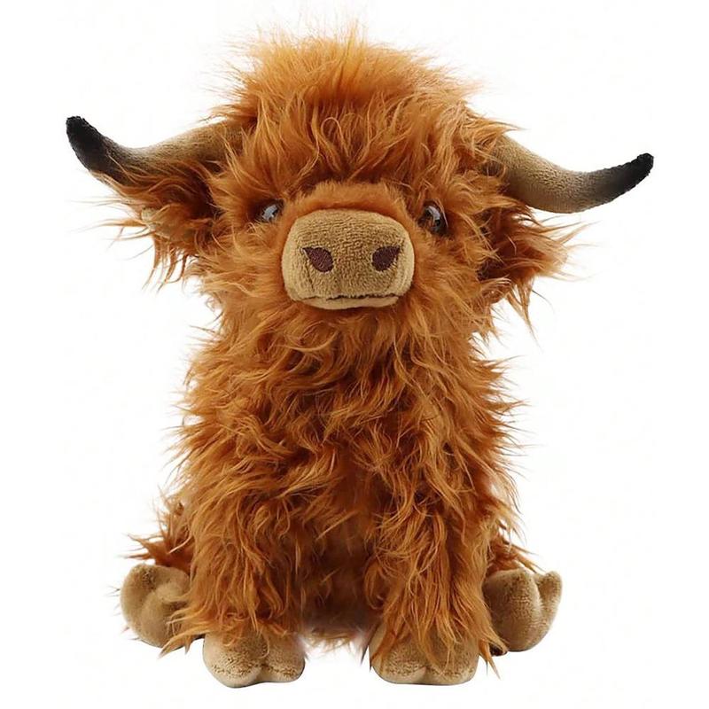 Cute Simulation Highland Cow Plush Toy, 1 Count Cow Stuffed Toy, Stuffed Animal Realistic, Fluffy Toy Animal Decoration Toy for Boys & Girls, Plushies for Kids,Christmas Gifts For GF