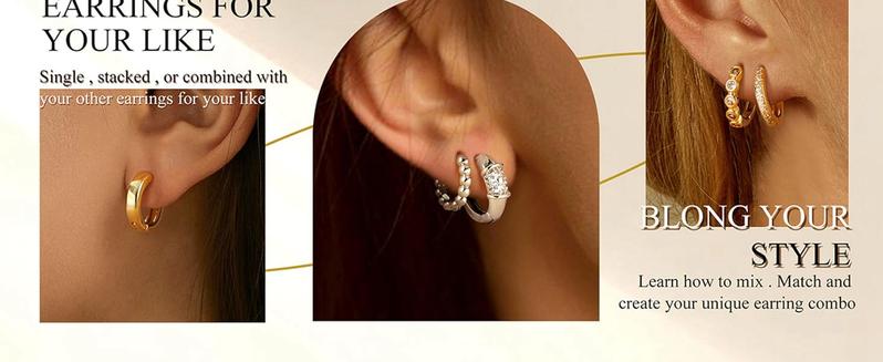 YADOCA Chunky Gold Hoop Earrings Set for Women 18K Plated Gold Filled Huggie Hoops Earrings Hypoallergenic Thick Lightweight Small Silver Hoop Earring Jewelry for Gifts YADOCA Chunky Gold Hoop Earrings Set for Women 18K Plated Gold Filled Huggie Hoops Earrings Hypoallergenic Thick Lightweight Small Silver Hoop Earring Jewelry for Gifts