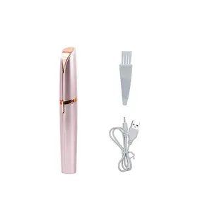 Portable Electric Eyebrow Razor Trimmer Shaper - Valentine's Day Gift, USB Rechargeable, Instant Painless Anti-Allergy Hypoallergenic Hair Remover with Replacement Blades, Daily No-Pulling Shaving Tool for Brow, Face