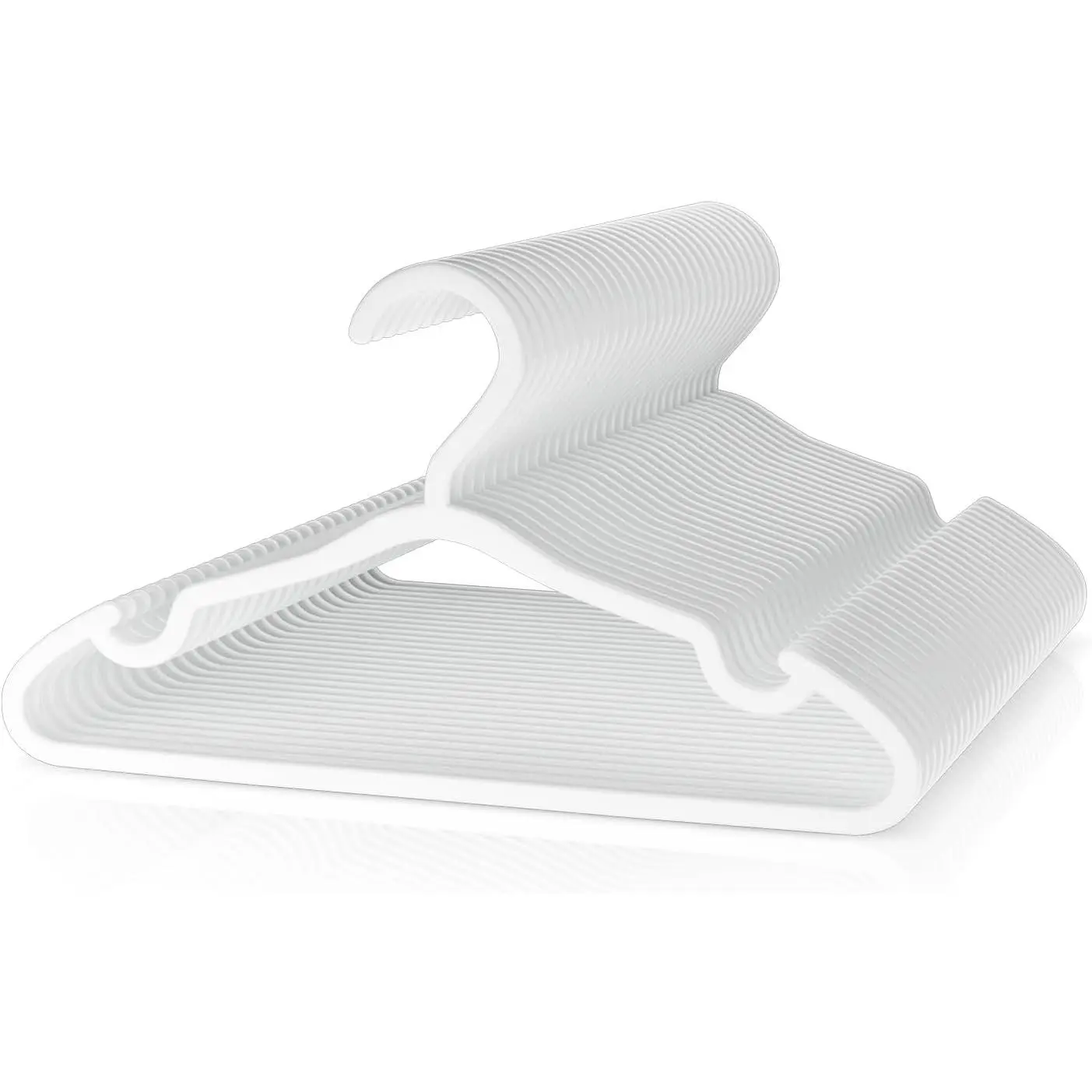 Plastic  Hangers - 30 Pack Non-Slip  Clothes Hangers for Closet,  &  Clothing Pants, Skirts, Coats (White)