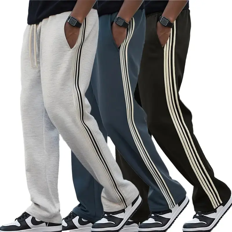 Men’s athletic pants, casual high-waisted jogging pants with a comfortable stretch design, suitable for fitness and everyday wear, ideal for all seasons, Father’s Day menswear, elastic waistband wide-leg pants. Korean Fashion,father'sdaygifts