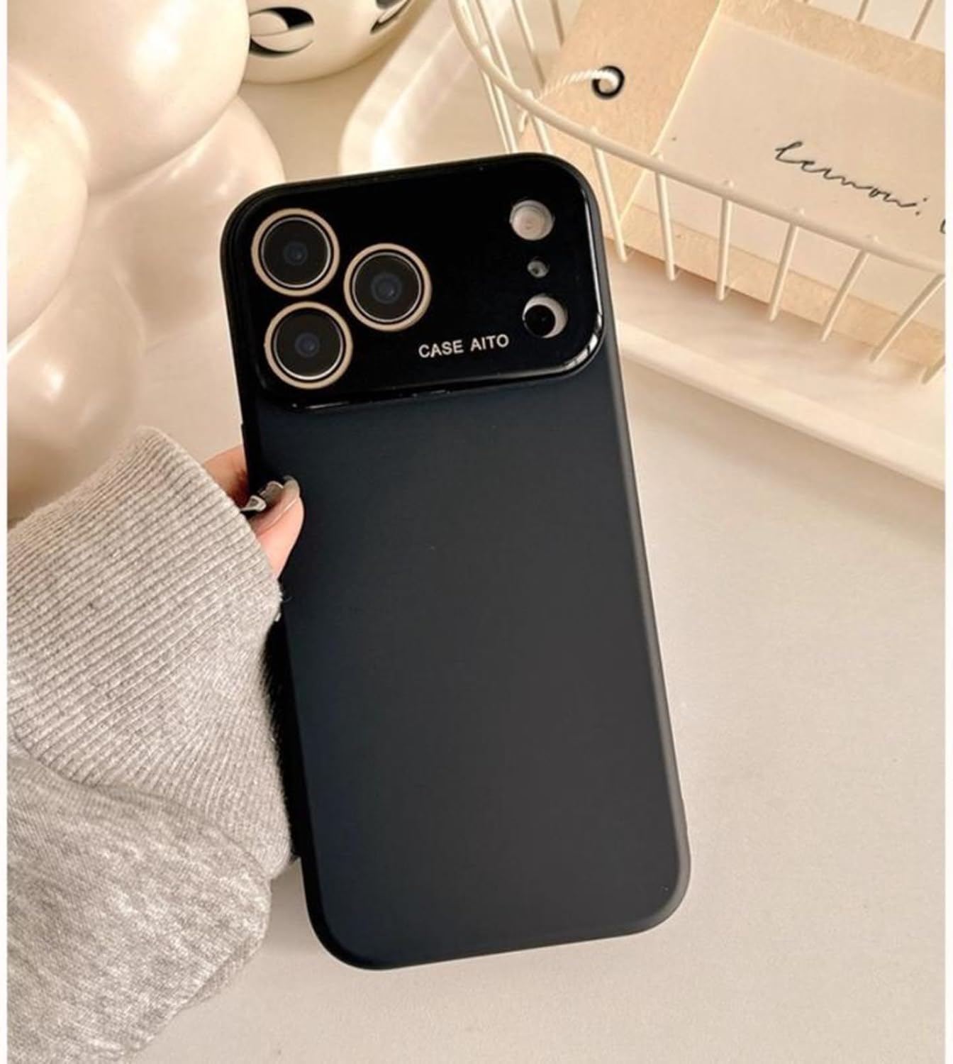 Liquid-Soft Phone Case for iphone 17 16 15 14 13 12 11 pro max plus with Large Window & Built-in Acrylic Lens Cover - Full Camera Protection TPU Case for man woman