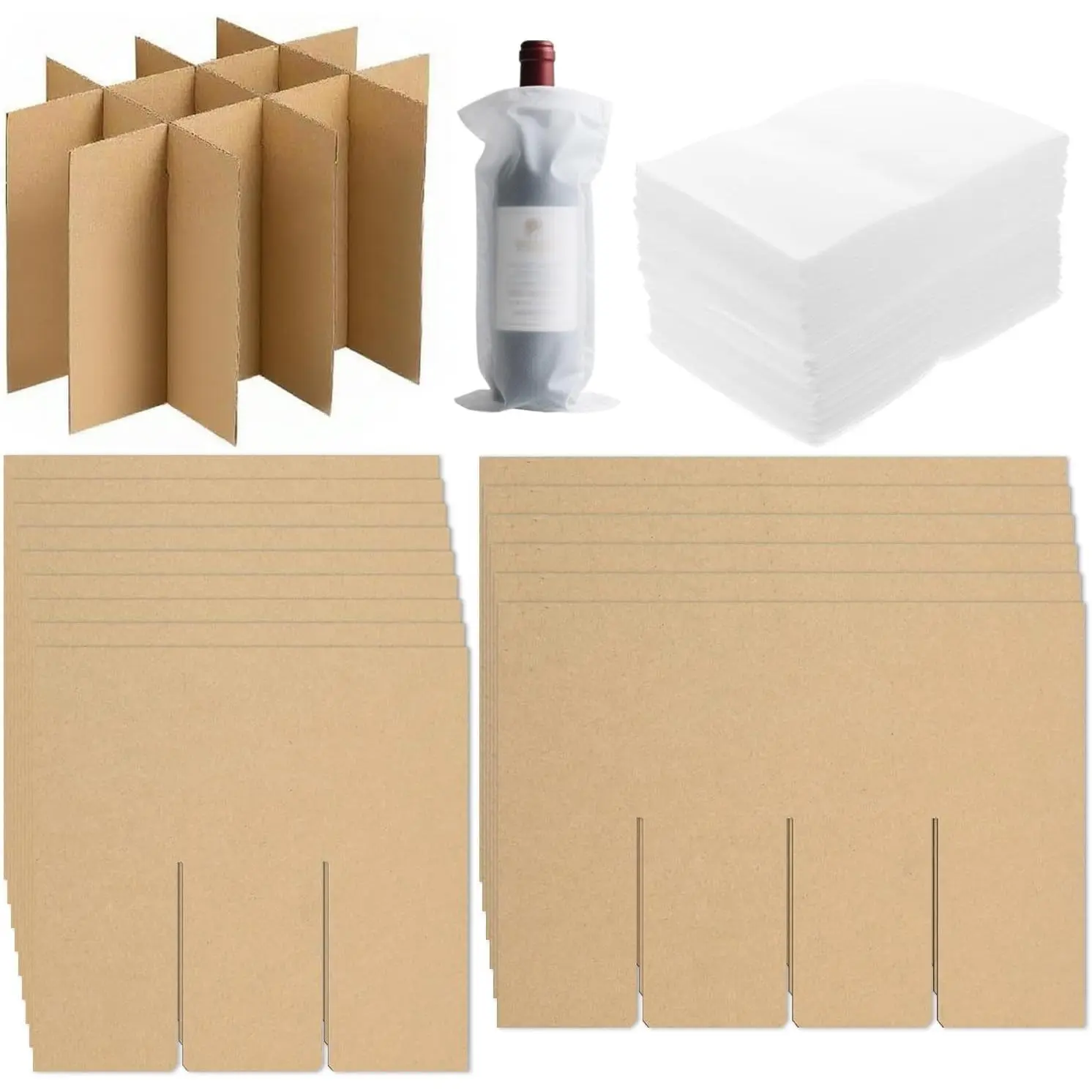 3-Pack Glassware Protection Set,Glassware Dish Packing Boxes Corrugated Dividers & 36  Sleeves for 16x12x12 Moving Boxes (Box Not Included)