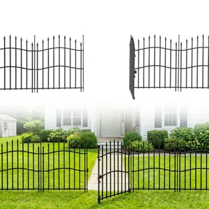 10 Panels No Dig Decorative Garden Fence, Toatal 22FT(L) x 32IN(H) Outdoor Metal Animal Barrier Fencing, Rustproof Landscape Edging for Yard, Lawn, Patio, Flower Bed