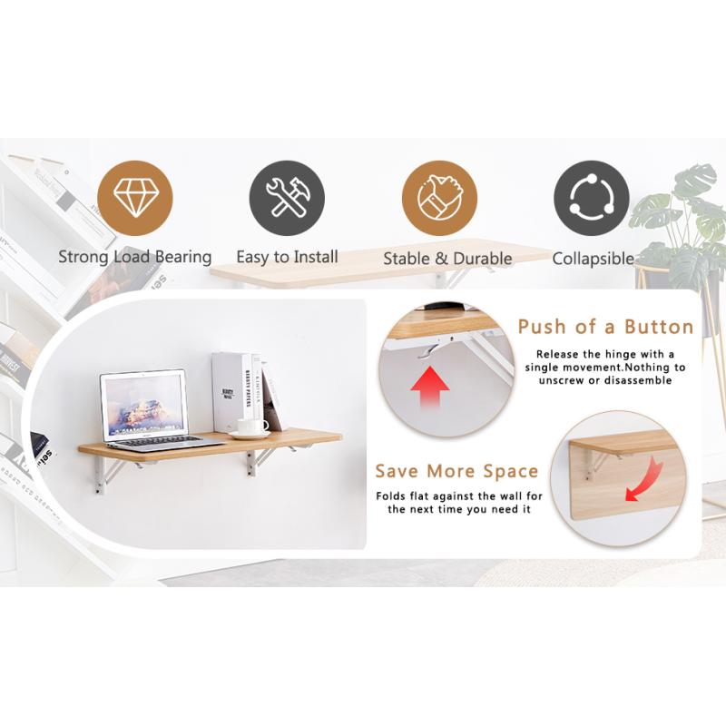 [SOIYELIFE] Laundry Room Folding Table Wall Mounted Folding Table for Small Spaces,Fold Down Desk,Workbench,Addition to Garage & Shed/Office/Laundry Room/Bar/Kitchen & Dining Room,31.5*15.7*6.5 inches.Cool furniture