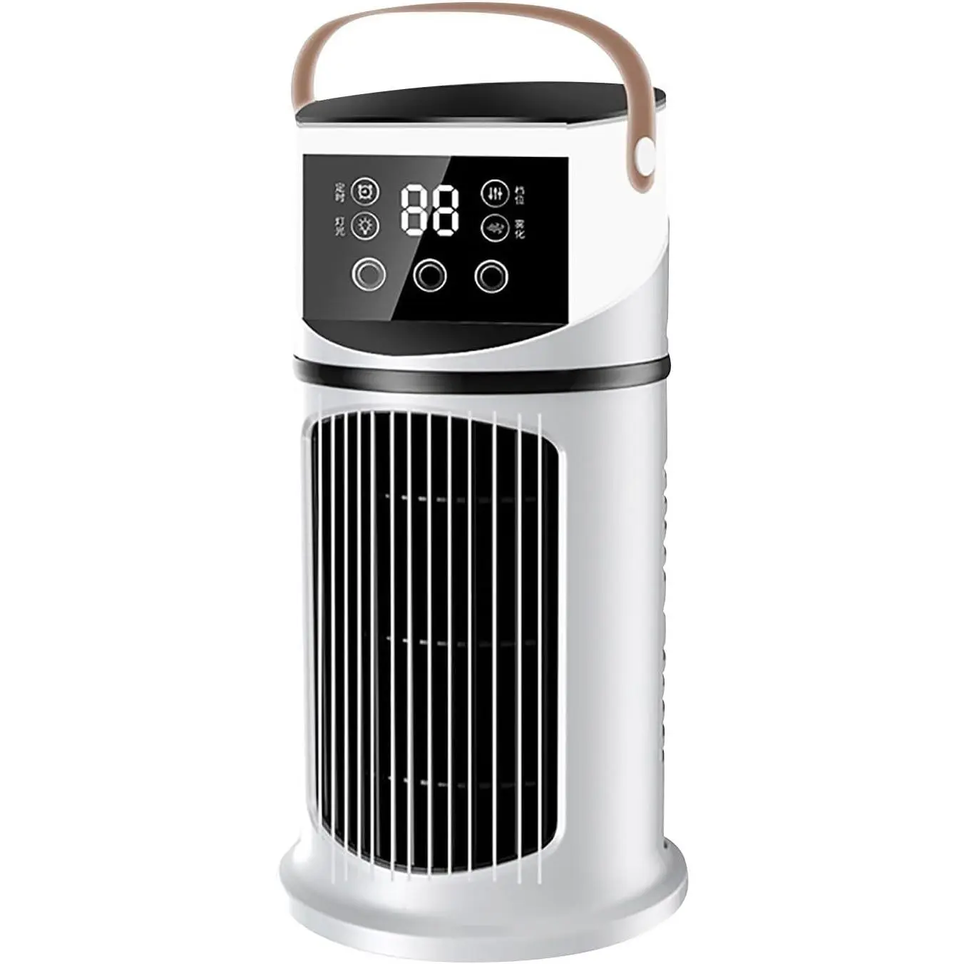 1100W Cordless Rechargeable Multifunctional Cooling Fan - 3-In-1 Wireless Portable Evaporation Fan, USB Low-Noise Windowless Personal Use Unit with 2-8H Timer, Lights, 9 Gear Adjustment for Camping, Bedroom (A)
