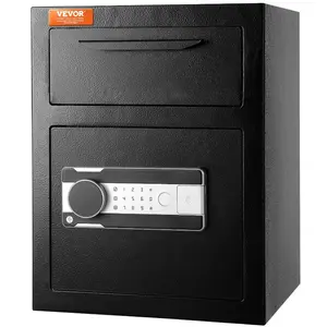 VEVOR 1.7 Cub Depository Safe, Deposit Safe with Drop Slot, Electronic Code Lock and 2 Emergency Keys, 17.71''x 13.77''x 13.77'' Business Drop Slot Safe for Cash, Mail in Home, Hotel, Office