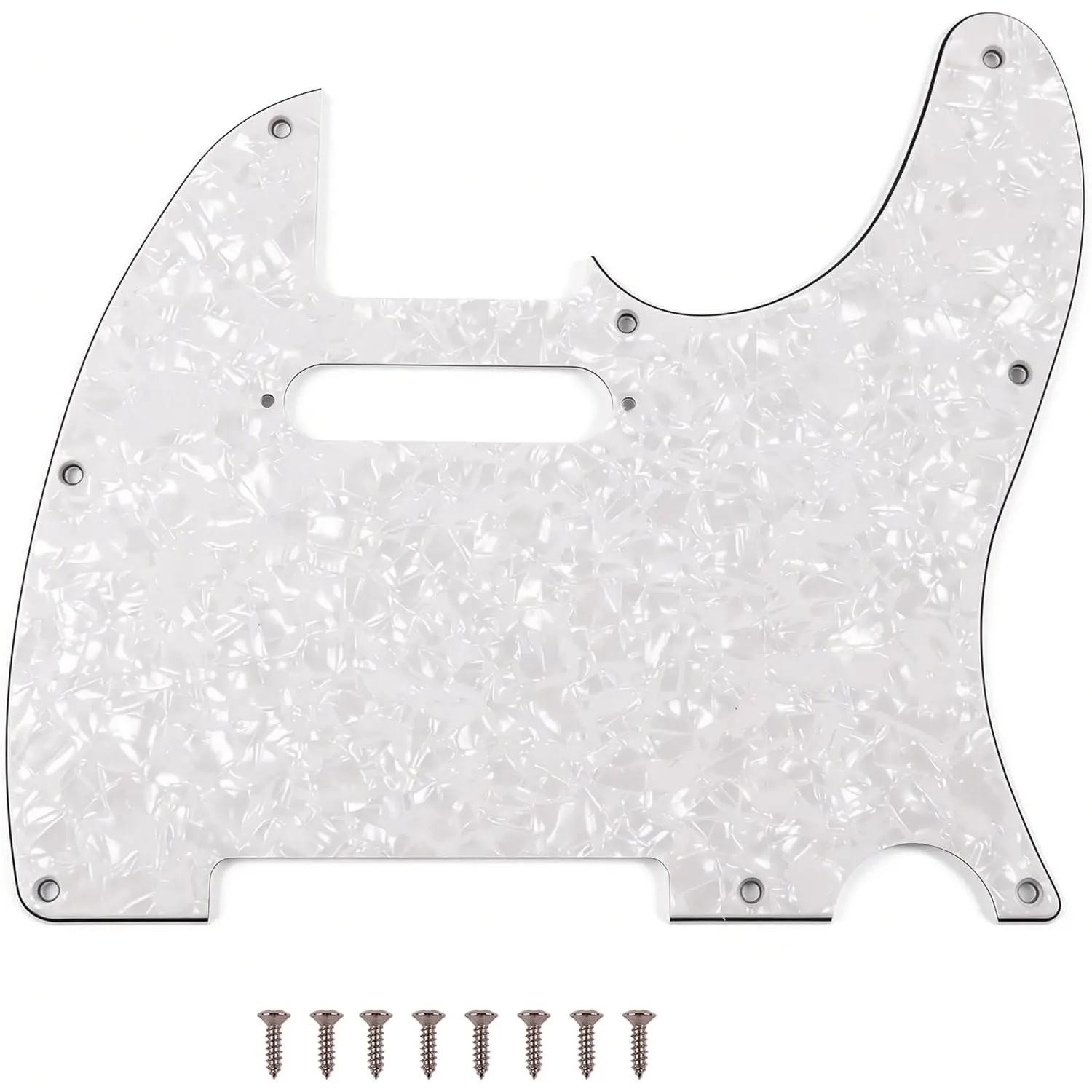 Tele Pickguard 8-Hole Std-Tele Style Guitar Pickguard Scratch Plate with Pickup Mounting Screw Holes for Tele/Telecaster Aged (White , 4 Ply)