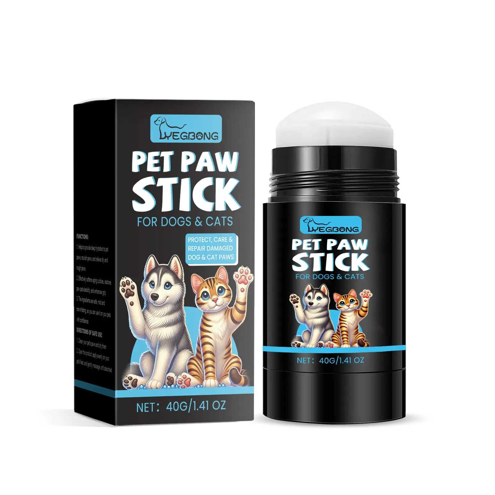 Yegbong Cat and Dog Paw Balm Moisturizes and Protects Paws, Prevents Dryness and Cracking, Softens Paws and Protects Paws