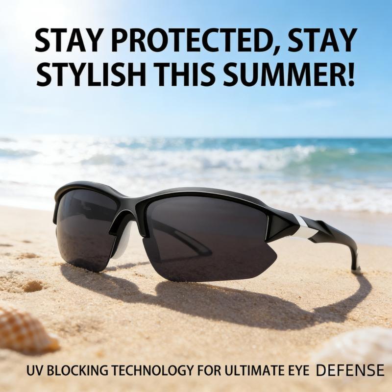 4-Pack Polarized Sports Sunglasses for Men Women, Rimless Windproof UV Protection Shades, Unisex Lightweight Anti-Glare Eyewear Perfect for Running Fishing Golf Driving & Outdoor Activities, All-Day Sun Protection Comfort Fit Sport Sun Glasses