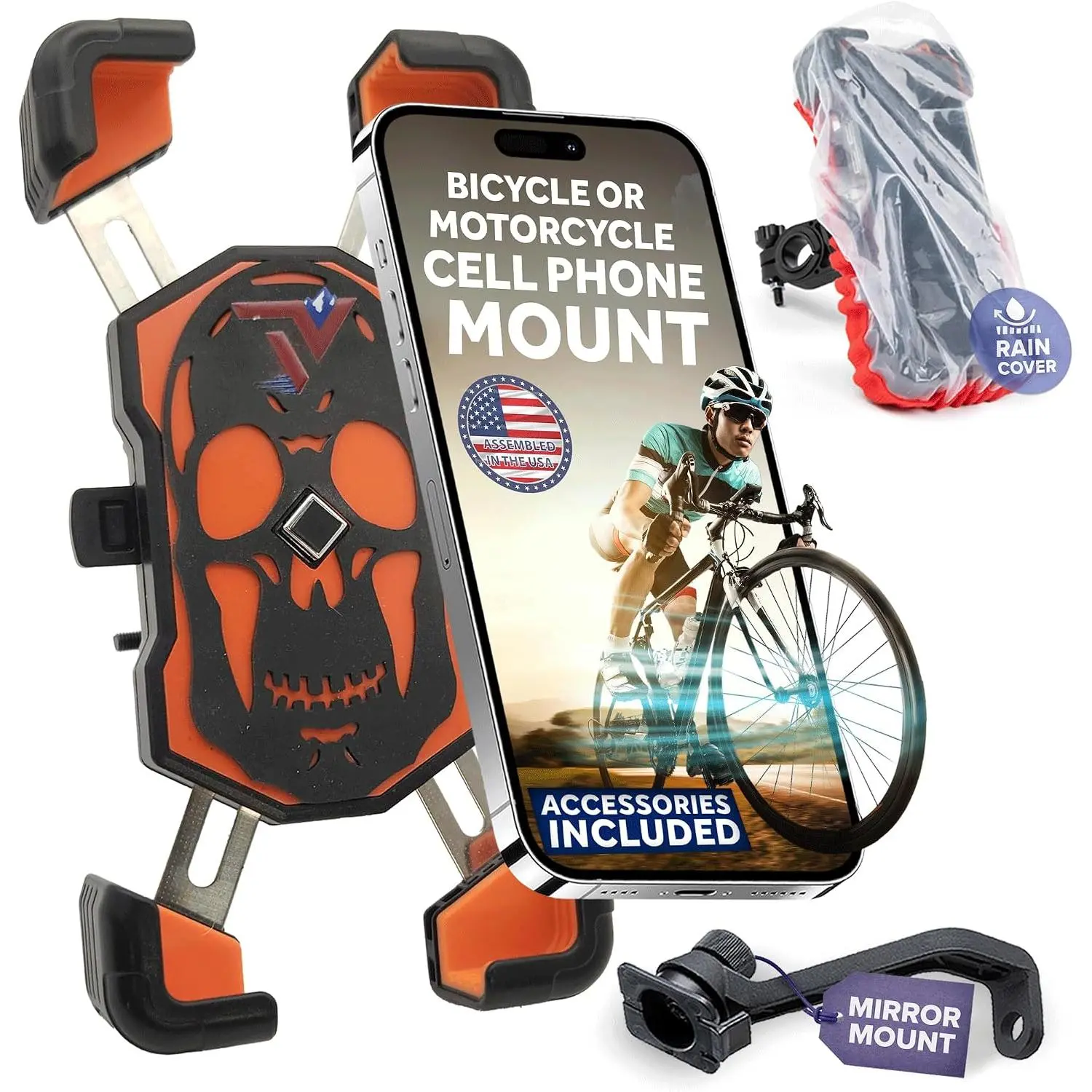 Adjustable Motorcycle Handlebar Cellphone & Pad Holder, Automotive & Motorcycle Accessories with Easy-Button Operation, Metal