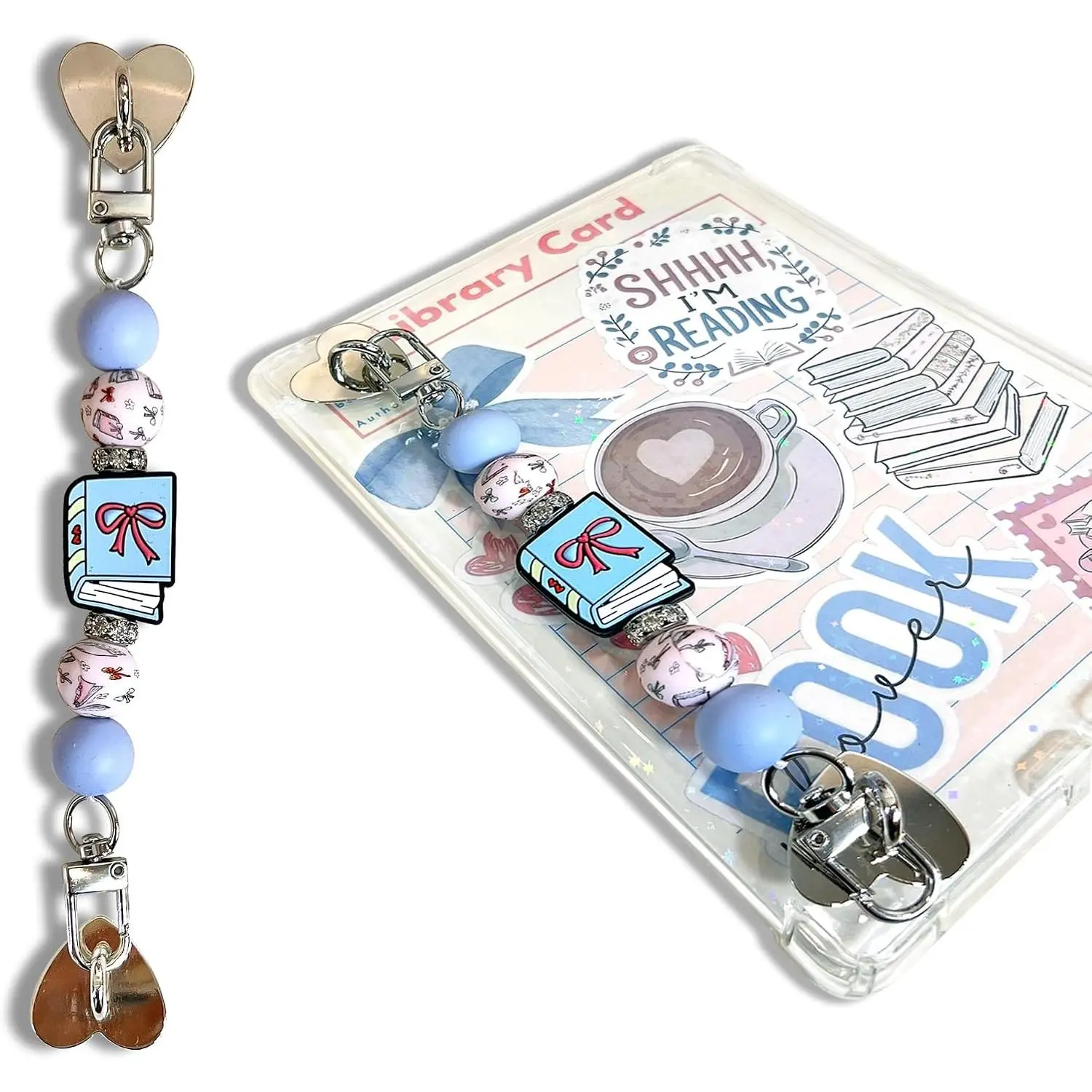 Strap for E-Reader, Cute  Beaded Grip Chain Charm for Kindle, Accessories for E-book Reader, E-Reader Device Hand Strap, Bookish