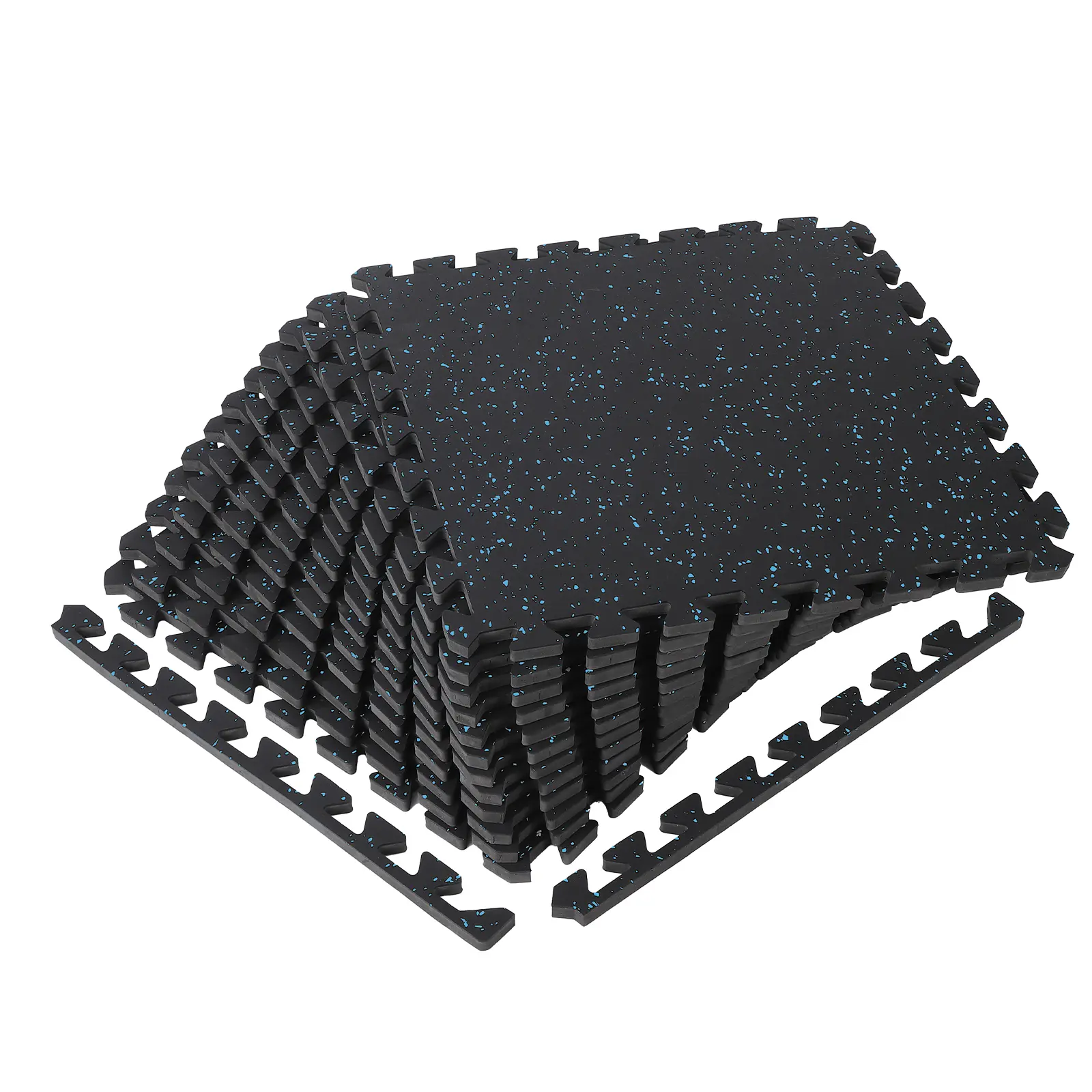 0.6" Thick Exercise Equipment Mats, Interlocking Rubber & EVA Foam Gym Tiles, Soundproof Shock Absorbent Puzzle Flooring, Waterproof Heavy Duty for Home & Garage Gym