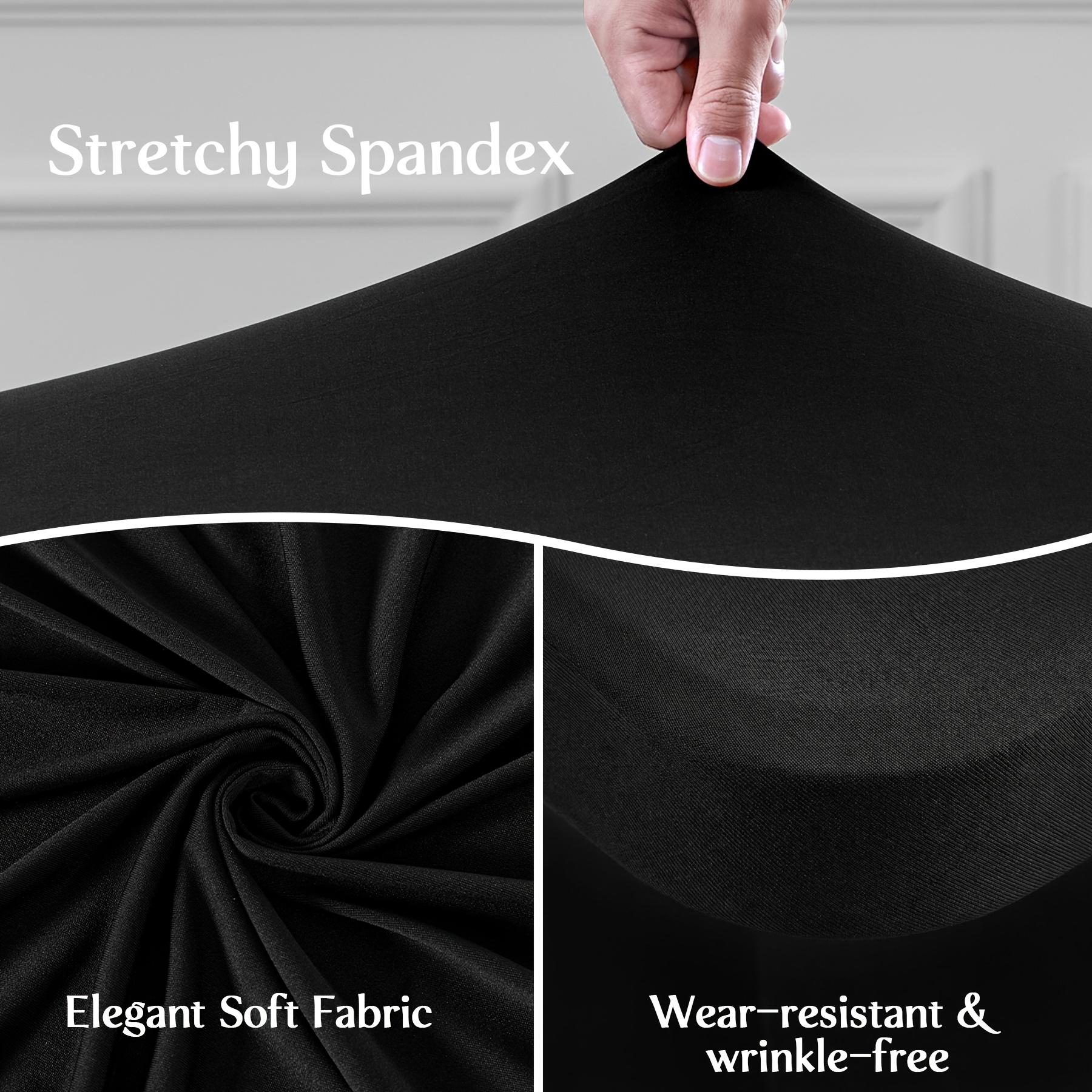 2 Pack Spandex Rectangular Tablecloth 6Ft Fitted Wrinkle Resistant Washable Stretch Table Cover, Elegant Outdoor Wedding Sweetheart Table Decor for Bridal Showers, Baby Showers, Birthday Parties & Banquet Events