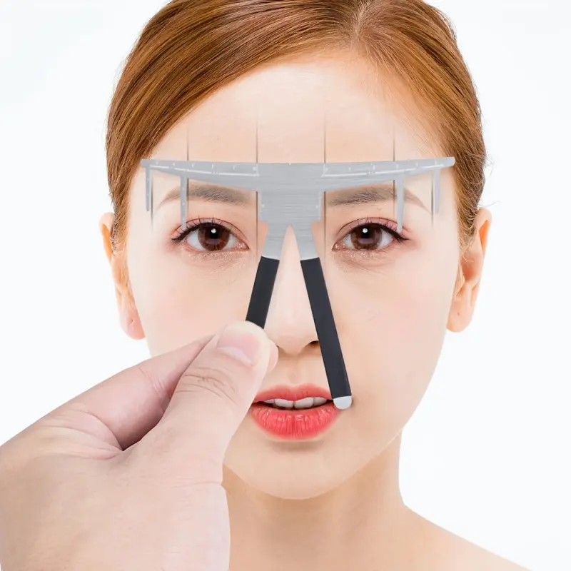 Thrushcross Card & Ruler, Stainless Steel Eyebrow Shape Ruler, Second Generation Three-point Positioning Balance Eyebrow Card, Three-point Positioning Balance Measuring Eyebrow Ruler, Makeup Tool, Cosmetics Makeup Tool