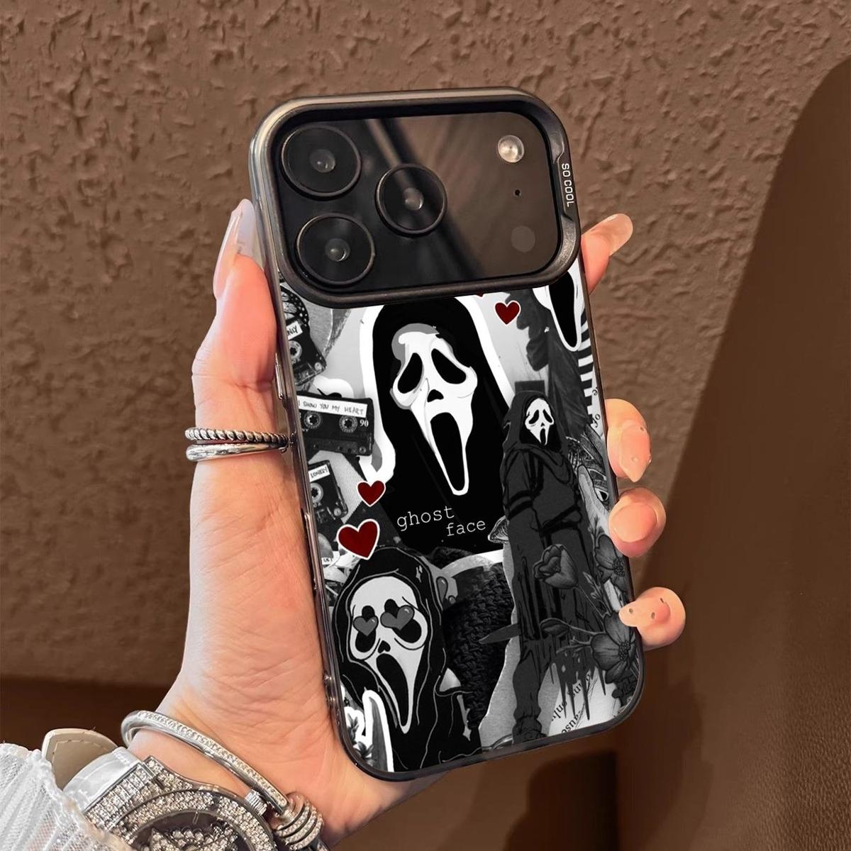 Terrifying Faceless Man ghost facePattern Case for iPhone 17 Pro Max 17 Air 16/15/14/13/12/11 Pro Max XR XS E Plus Retro High-end Shockproof Drop Screen Protection Cute Durable PC Smartphone Cover