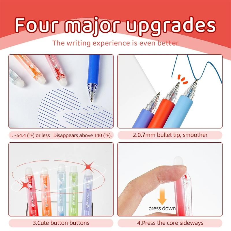 【Christmas Gift】Erasable Color Gel Pen Set, 12/24/36pcs Flexible Thin Head Click Pen, Suitable for Students, Teachers, Artists, Suitable for Drawing, Writing, Planning