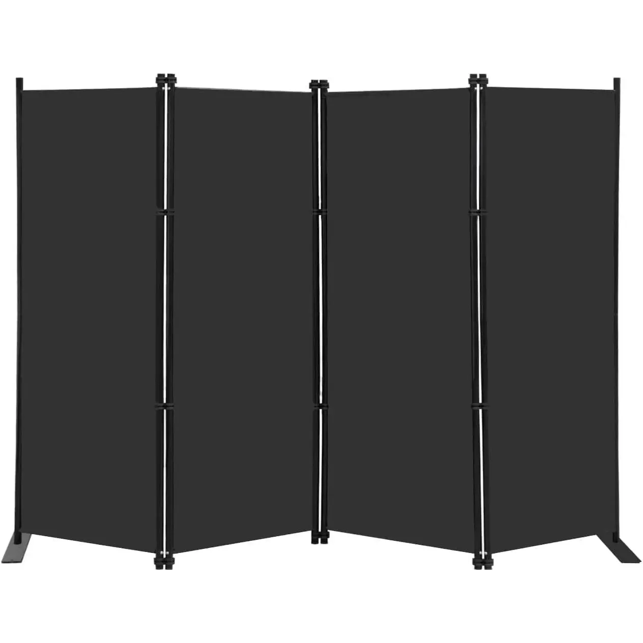 4 Panel Room Divider Screen 6Ft Tall Foldable  Dividers Indoor Wall Partition Room Separator Black
