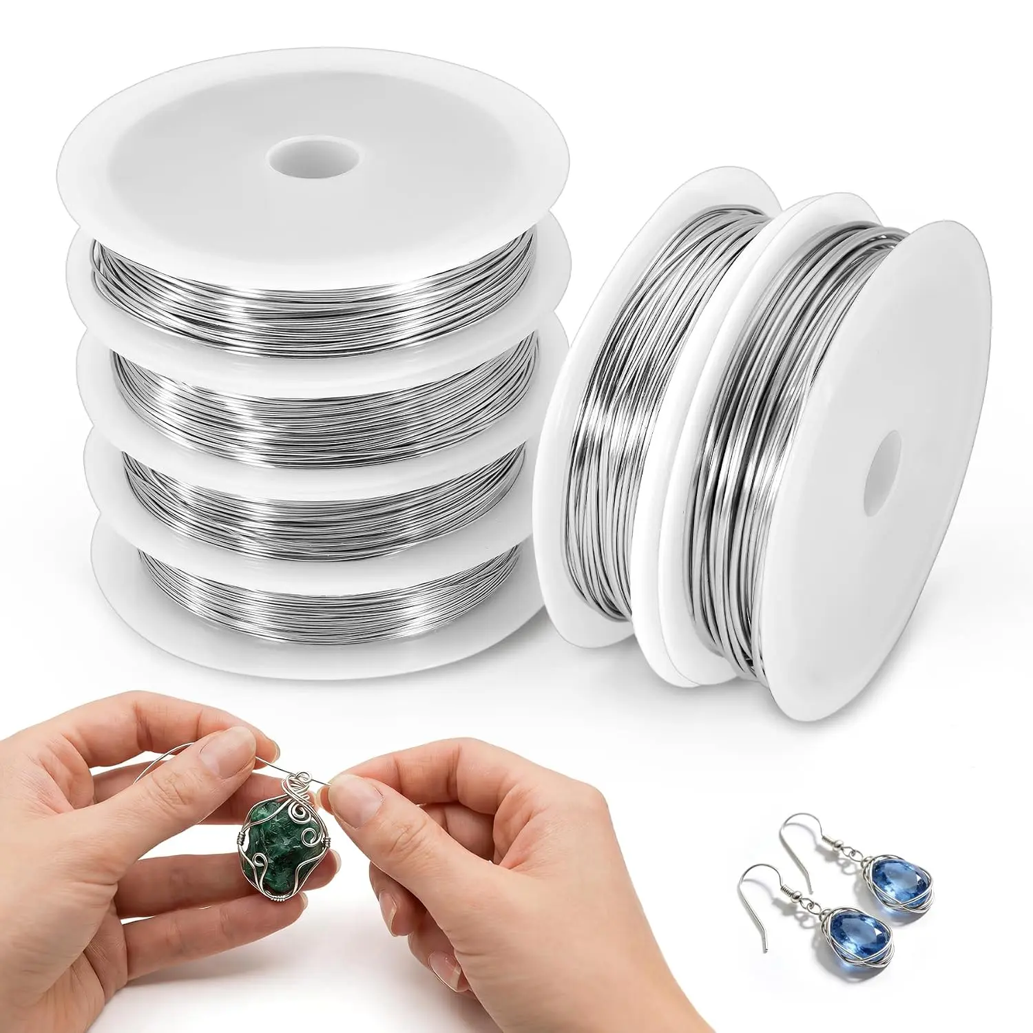 Making Wire Set, 304 Stainless Steel Beading Wire 18/20/22/24/26/28 Gauge Thin Craft Wire for Necklace, Bead Stringing, DIY , Floral Arrangement and  Crafts
