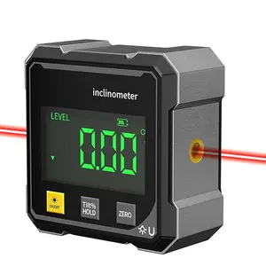 Digital Laser Angle Finder Inclinometer Protractor Tool - 4x90° Range, High Accuracy Measurement, Large LED Screen, Magnetic Base, USB Rechargeable, Convenient Controls for Woodworking, Construction, Metalworking