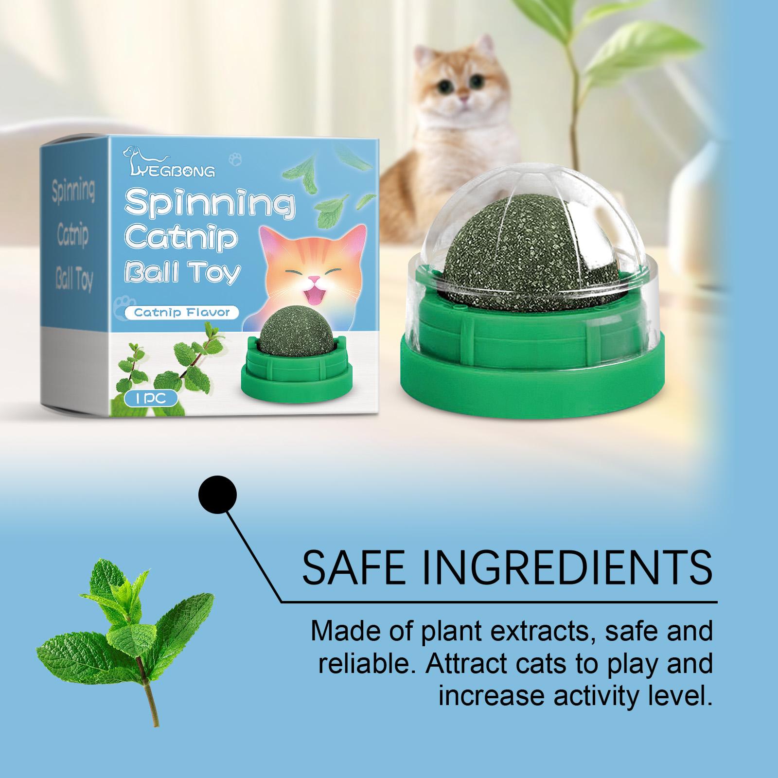 Mint-Flavored Rotating Cat Ball Toy, Chew Toy Tooth Cleaning Care Rotating Mint Ball