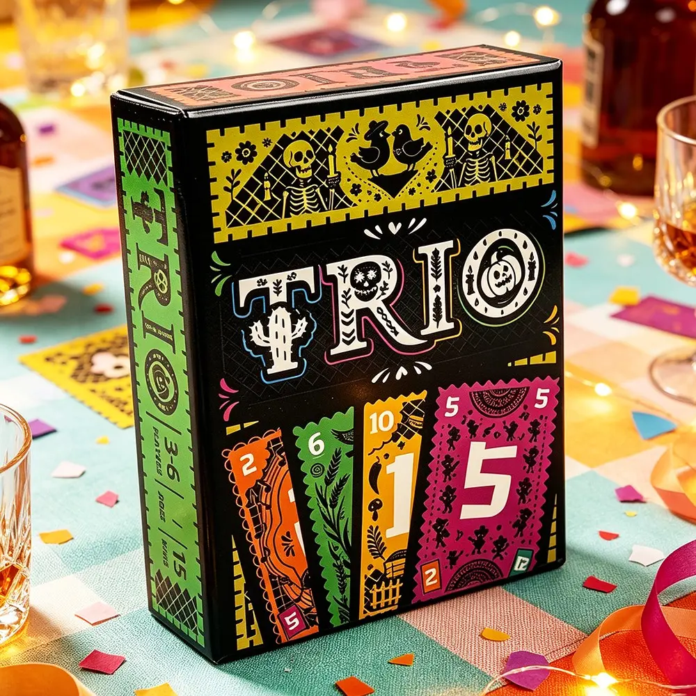 TRIO is a strategic competitive card game, ideal for family gatherings, friend parties, and entertainment events, card games for families. It makes an excellent gift for holidays and birthdays, including Christmas and Halloween.
