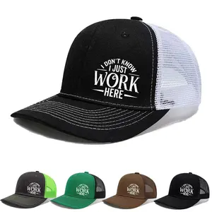 I Don't Know I Just Work Here Funny Trucker Hat, Sarcastic Workplace Humor Mesh Back Baseball Cap, Adjustable Snapback Hat for Men Women