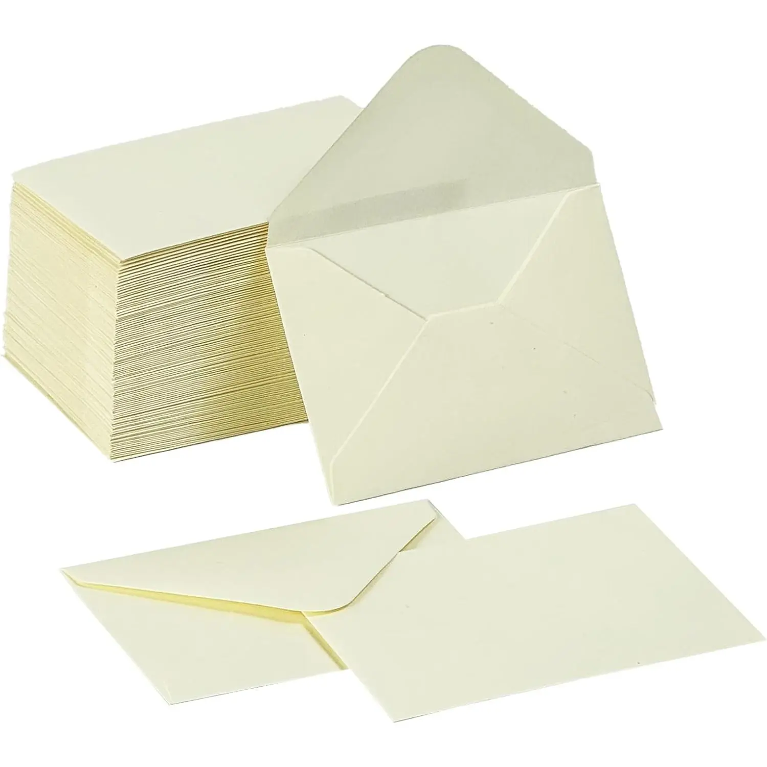 100 Pack Small  Card Envelopes 4 x 2.75" Mini White Business Envelope