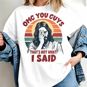 Unisex Funny Christian Loungewear T-Shirt - "Omg You Guys That's Not What I Said" Jesus Graphic, Lightweight, Loose, Breathable Outdoor Sports Top, Christian Gift, Made In USA