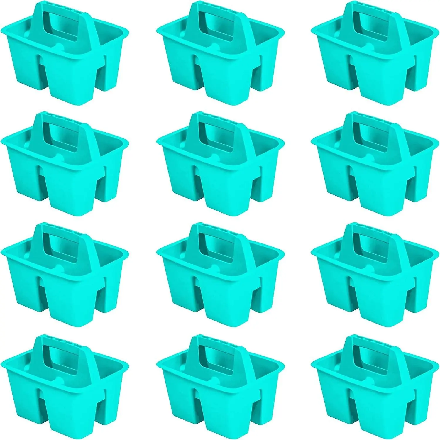 Mini Classroom Caddy, Multipurpose Classroom Organizer with Handle, Teal, 12-Pack (01065U12C)