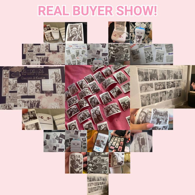 Portable Mini Sticker Printer, USB Rechargeable Bluetooth-compatible Thermal Printer with Print Paper, Pocket Printer Portable for Notes, Pictures, Label, Memo, Christmas Gift Ideas, Stocking Stuffers, Printing Machine