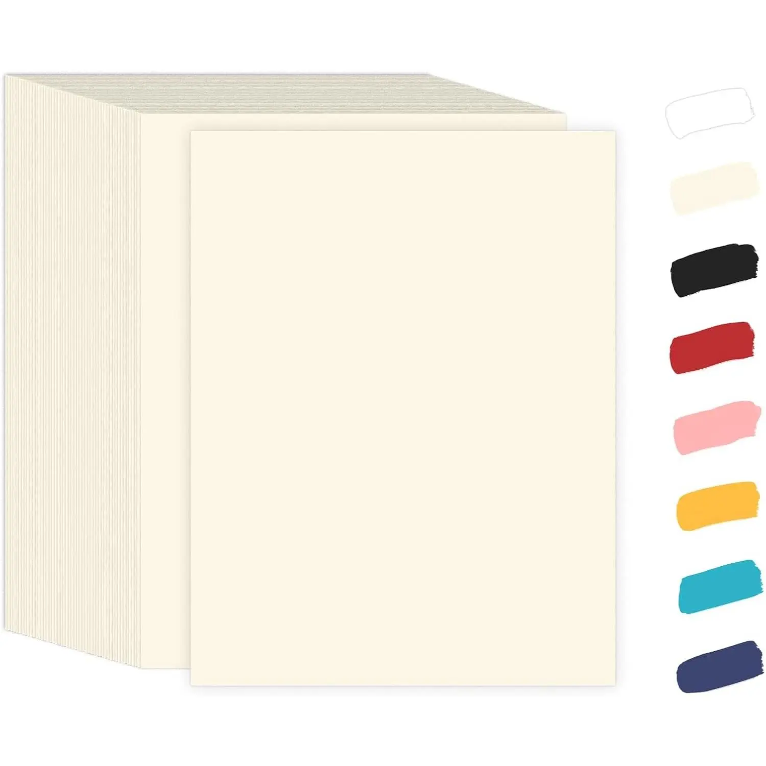 100 Sheets Cream Cardstock 8.5 x 11 Off White Card Stock, 65lb Ivory Paper Printer Paper for Cards Making, Office Printing, Wedding