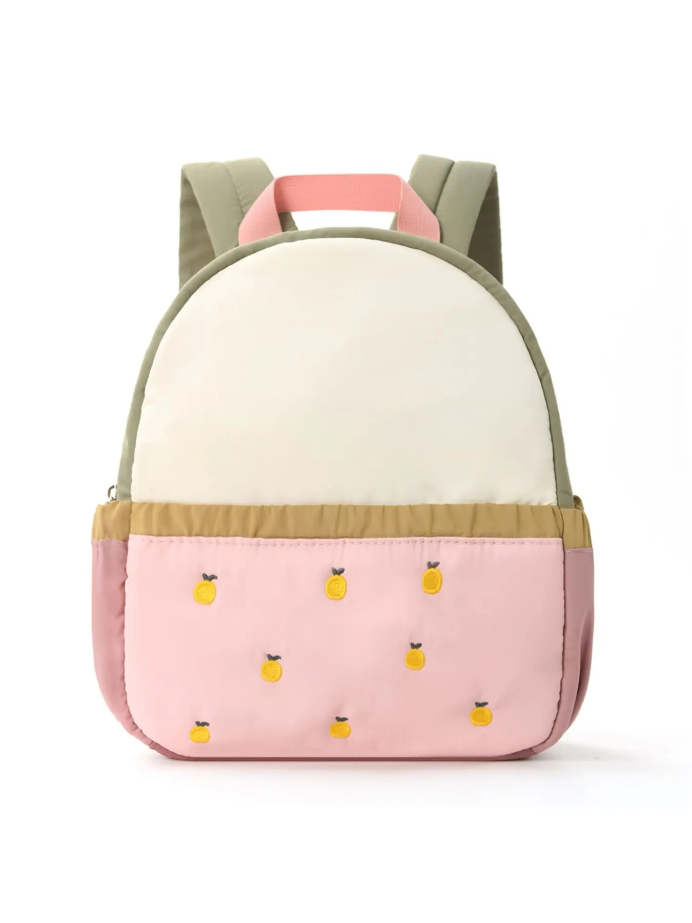 Plush Backpack, Sporty Style Solid Color, Mini Travel Bag, Cute Apple Embroidery, Ideal for Kindergarten & Outdoor Use