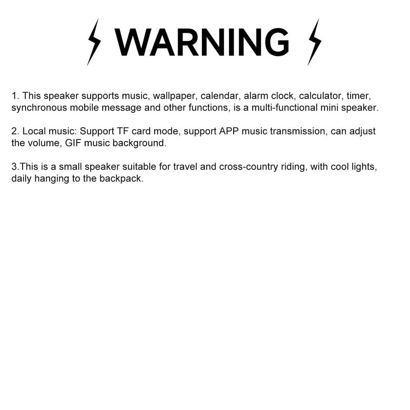 GAMINJA Wireless Speaker, Portable Mini Multi-function Wireless Music Player, Rechargeable Stereo Radio Speaker with Cool Light for Home Office, Portable Speakers