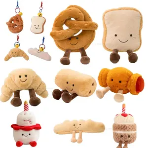 New Cartoon Egg Stuffed Toy Expression Food Bread Toast Series Breakfast Doll Fun Decoration Pillow Baby Comfort Doll Xmas Gifts cute girly gifts stuffed animals