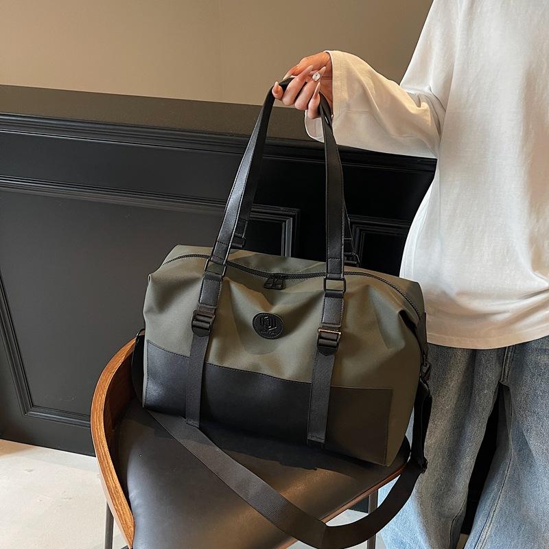 Portable travel bag with pull rod, unisex, lightweight sports yoga bag, crossbody casual carry-on storage bag