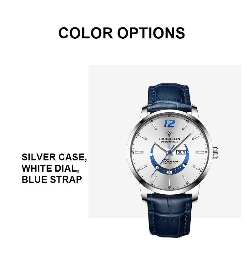 Swiss Luxury Business Chronograph: Genuine Swiss Movement,42mm Alloy Case&Leather Strap,Waterproof Luminous Dial with Calendar,Versatile Style for Work, Social&Leisure