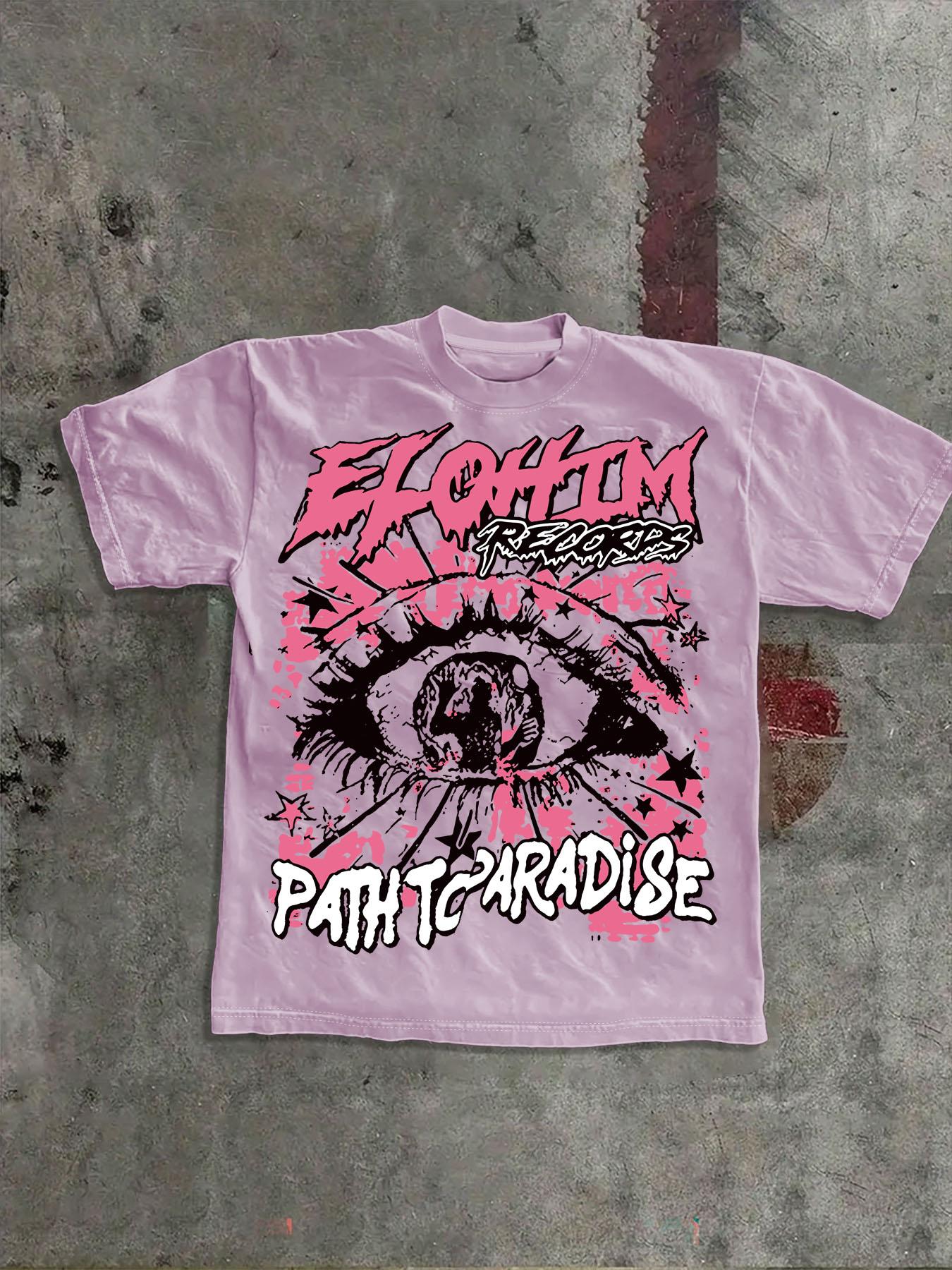 Unisex Short Sleeve T-Shirt, Casual Fashionable Style for Summer, Loose-Fitting Modern American Streetwear