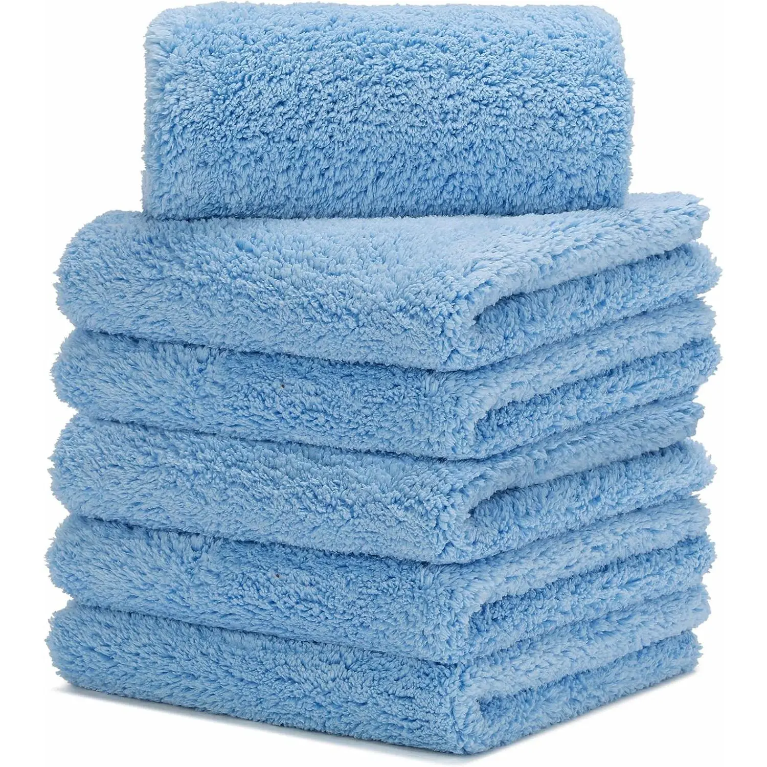Microfiber Towels for ,  Drying Wash Detailing Buffing Polishing Towel with Plush Edgeless Microfiber Cloth, 450 GSM 16x16 in. Pack of 6