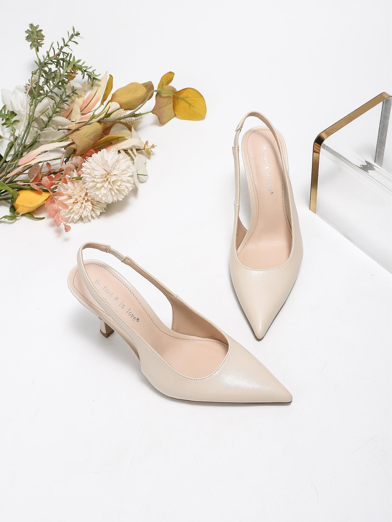 Women's Stiletto Heel Pointed Toe PU Material Plain Design, Elegant Daily Wear High Heel Shoes for All Seasons, Medium Width Less Than Ankle Height