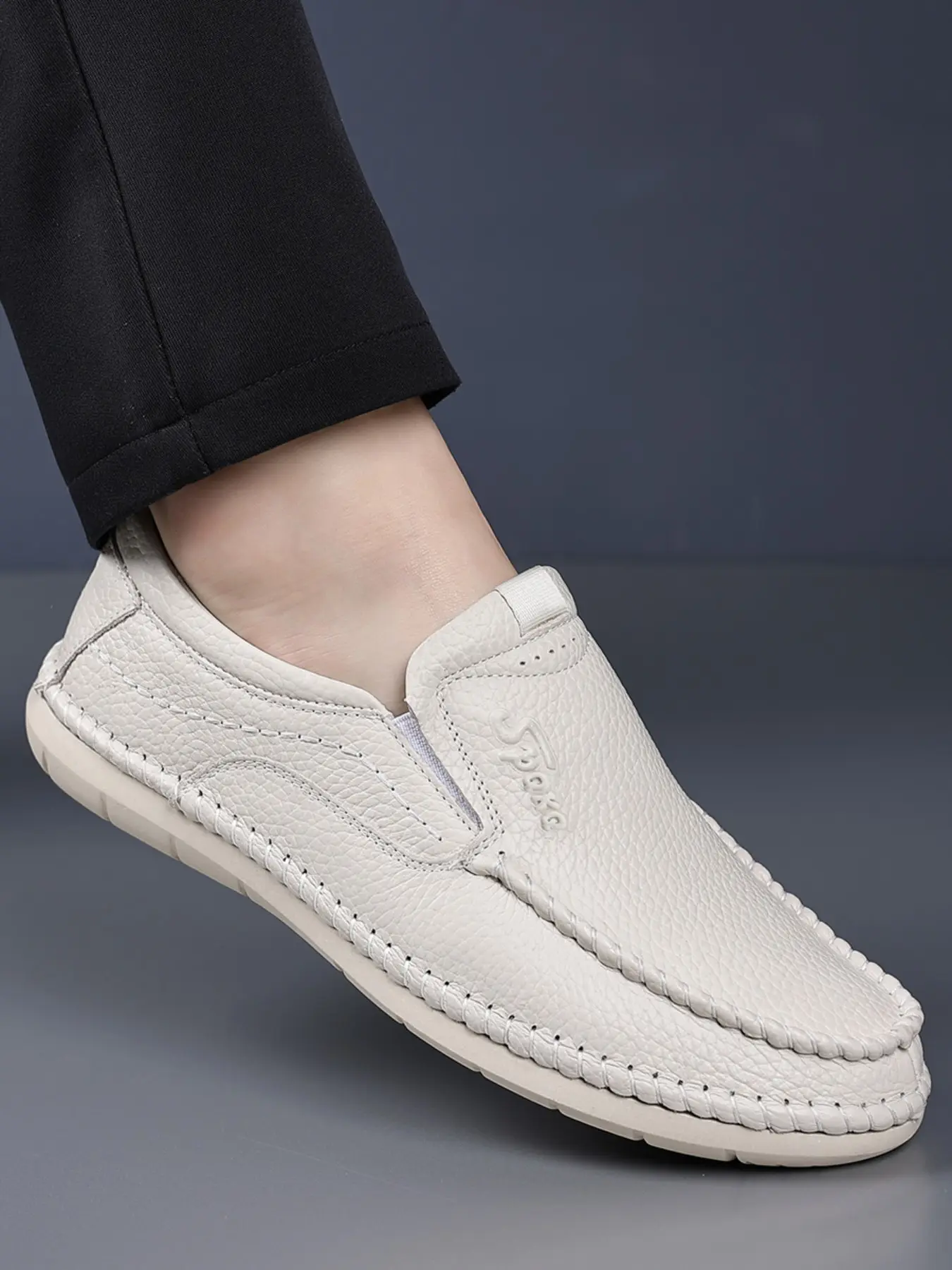 Men's Business Casual Slip-On Loafers, Comfortable Soft Walking Shoes, Office Daily Commute, Travel, Outdoor, Breathable Fashion Moccasins, Leather Loafers