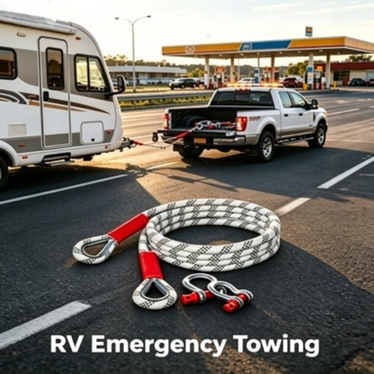 5 Ton 5M Heavy-Duty Tow Rope, Off-Road Recovery Tow Strap with D-Shackles, Ultimate Emergency Towing Rope for Car/SUV/Truck